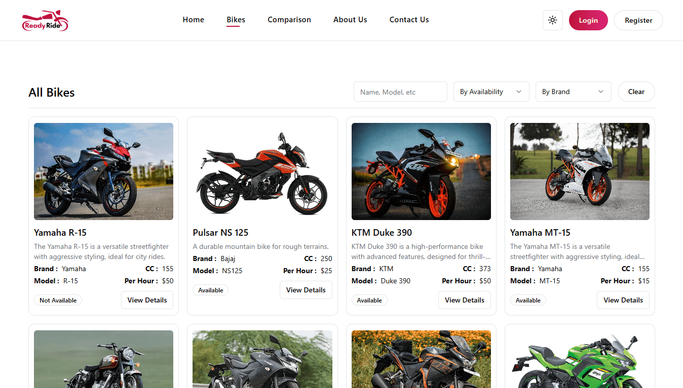 Bike Rental Service Website - Screenshot 3