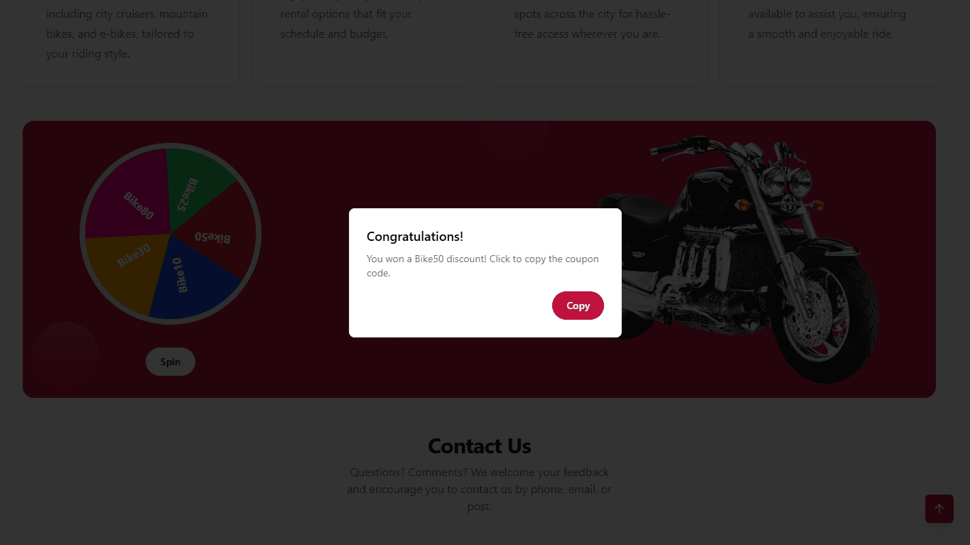 Bike Rental Service Website - Screenshot 2